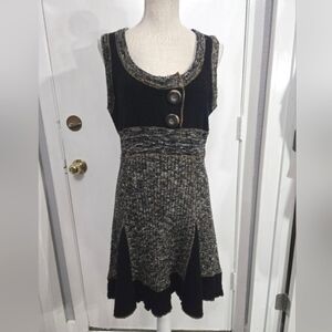 CURIO New York Dress Women’s Size L Black Brown Nylon Acrylic Knit